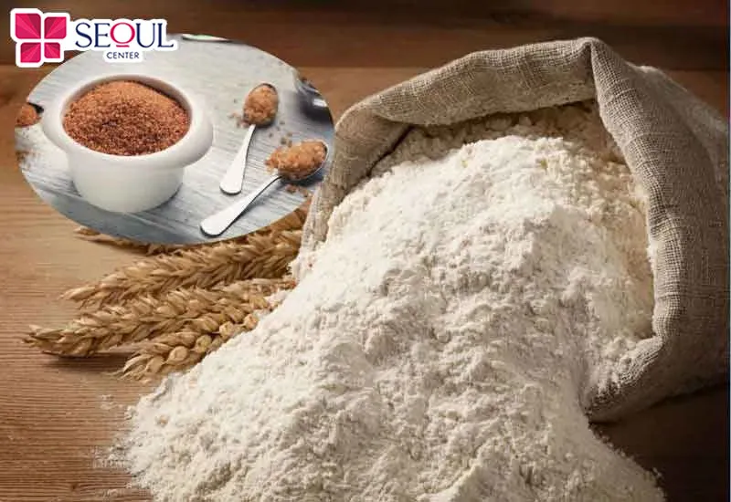 Sử dụng hai nguyên liệu dễ tìm thấy là đường nâu và bột mì để thực hiện triệt lông ngay tại nhà