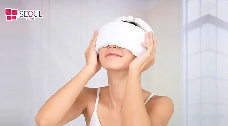 Sau nâng mũi có thể chườm mũi để giảm sưng, bầm vùng mũi