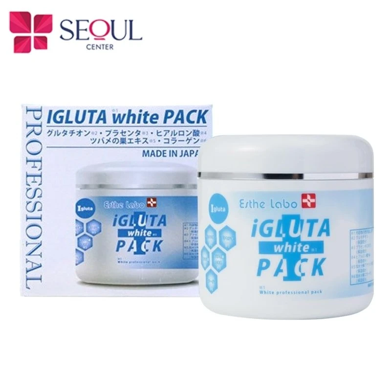 Kem Igluta White Pack ủ trắng đến từ Nhật Bản có chứa thành phần tinh chất tổ yến, nhau thai cừu rất tốt cho da