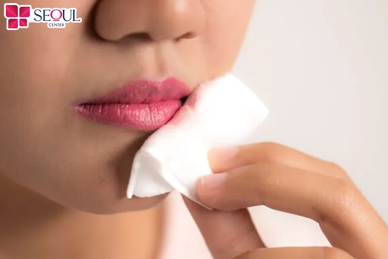 Vệ sinh môi và thực hiện kiêng cử theo chỉ dẫn của kỹ thuật viên để đẩy nhanh quá trình hồi phục môi sau phun