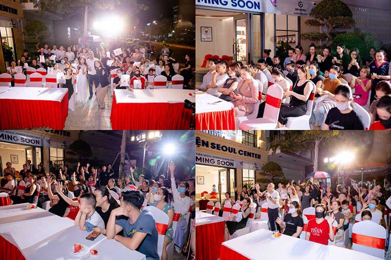 Các hàng ghế tại buổi lễ khai trương đã nhanh chóng được lấp đầy nhờ hàng trăm khách hàng đã tin yêu đến tham dự sự kiện