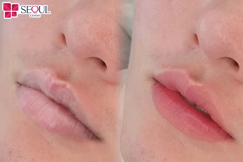 Sắc môi của khách hàng được cải thiện rõ rệt sau khử thâm môi