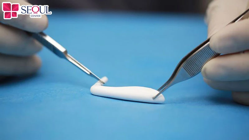 Sụn Nanoform thế hệ mới với cấu trúc vi xốp, mềm dẻo và ôm sát sống mũi, hỗ trợ tạo dáng mũi tự nhiên, bền đẹp