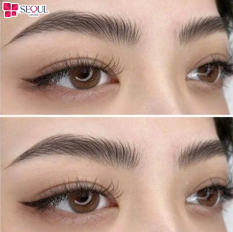 Điêu khắc chân mày tạo từng sợi mày siêu mảnh đan xen với lông mày thật
