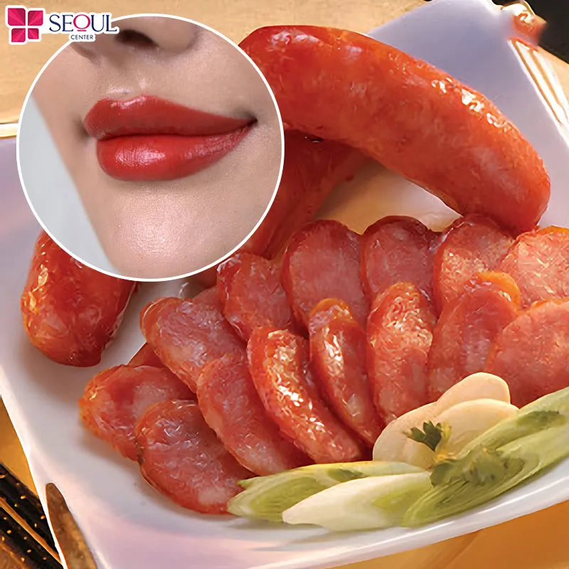 Sau phun môi nên kiêng ăn xúc xích và lạp xưởng từ 10 - 14 ngày