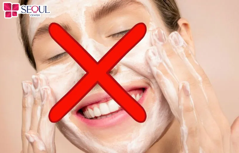 Trong 2 tuần đầu, tránh để sữa rửa mặt tiếp xúc trực tiếp với chân mày để hạn chế kích ứng và phai màu mực