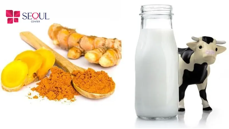 Bột nghệ kết hợp sữa tươi không đường giúp làm mềm nang lông, hỗ trợ lông nách rụng dần và cải thiện vùng da thâm sạm, khô ráp.