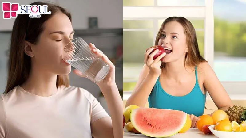Bổ sung nhiều nước và trái cây tươi giúp môi sau khi dặm nhanh chóng phục hồi và lên màu chuẩn