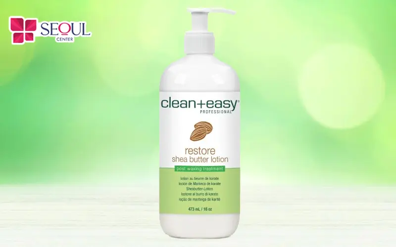 Clean+Easy sở hữu dung tích lớn 475ml cùng dạng lotion dễ tán, phù hợp sử dụng trong quy trình chăm sóc da sau wax.