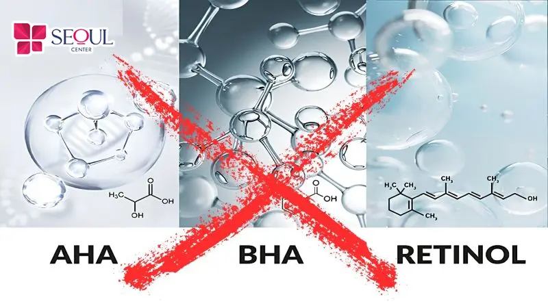 Tránh bôi các loại kem chứa cồn, AHA/BHA hay Retinol nồng độ cao ngay sau khi triệt lông.
