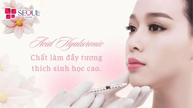 Chất làm đầy chứa Hyaluronic Acid là lựa chọn phổ biến nhờ độ an toàn sinh học cao.