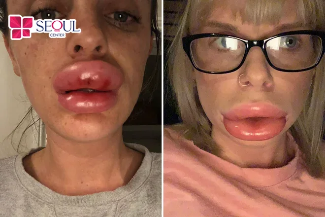 Tiêm filler môi giá rẻ kém chất lượng có thể gây biến chứng nổi cục, viêm tấy và hoại tử môi