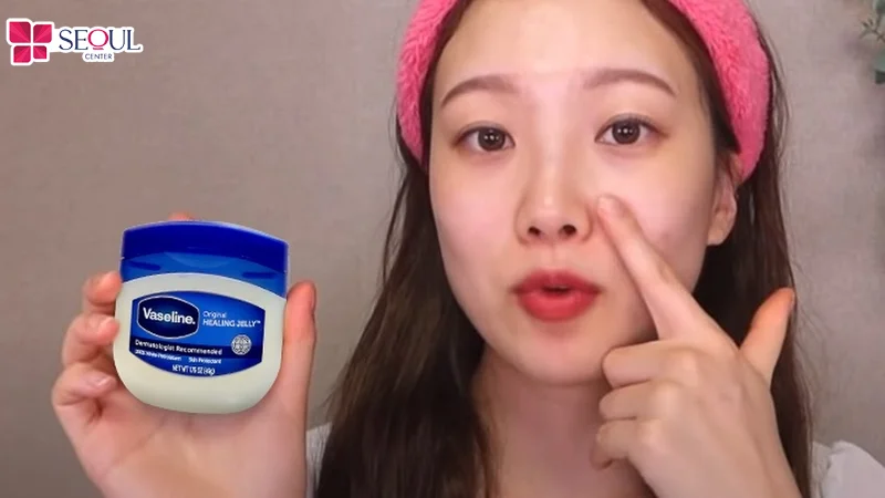 Vaseline giúp làm mềm da và bôi trơn lỗ chân lông để nhân mụn dễ thoát ra ngoài
