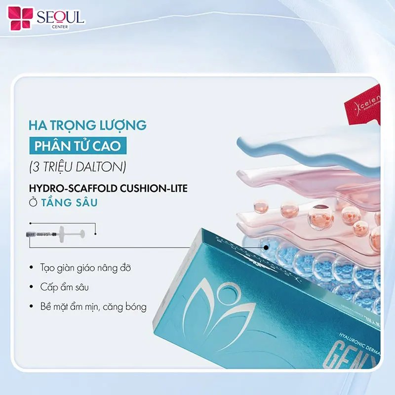 Xcelens Genyal là dòng sản phẩm Skin Booster có khả năng cấp ẩm đa tầng, lấp đầy các nếp nhăn li ti, kích thích sinh học mạnh mẽ