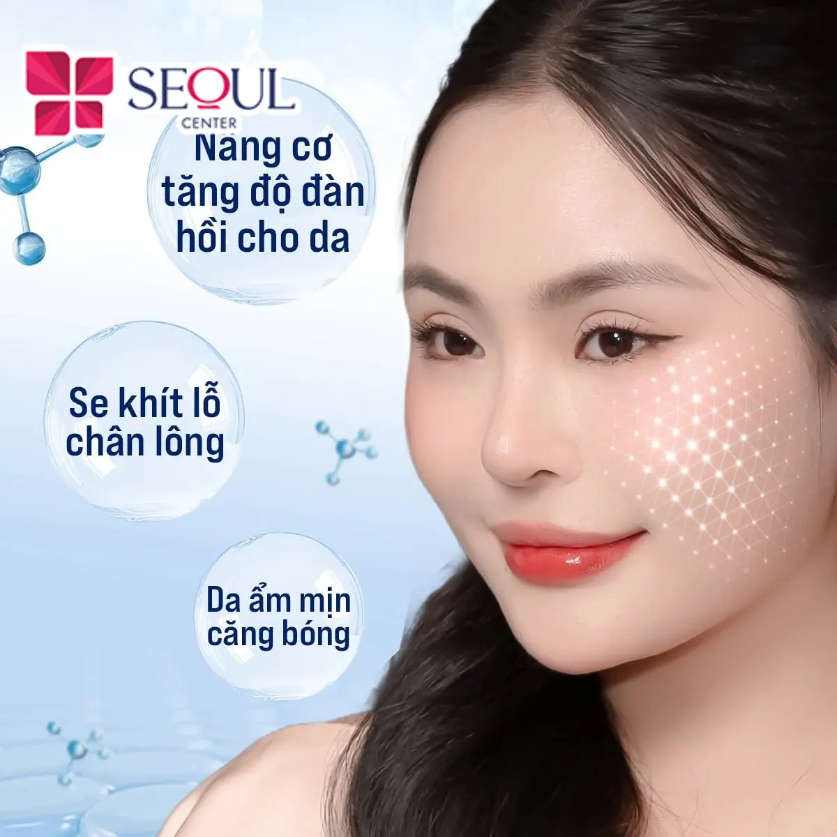 Phương pháp tiêm Restylane Vital Light - Mặt giúp da tăng độ đàn hồi, se khít lỗ chân lông, da ẩm mịn căng bóng, đều màu hơn