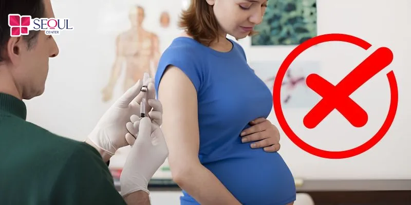 Phụ nữ đang mang thai hoặc cho con bú là nhóm đối tượng không nên thực hiện tiêm filler Teoxane.