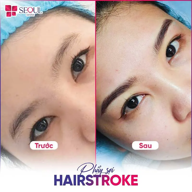 Phẩy sợi hairstroke giúp cô gái khắc phục tình trạng chân mày thưa, tạo dáng mày đều tự nhiên, gọn gàng và hài hòa gương mặt hơn