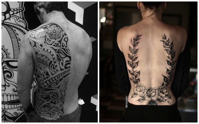 Nam giới xăm hình sau lưng thường chọn hình to, thể hiện sự cá tính của mình