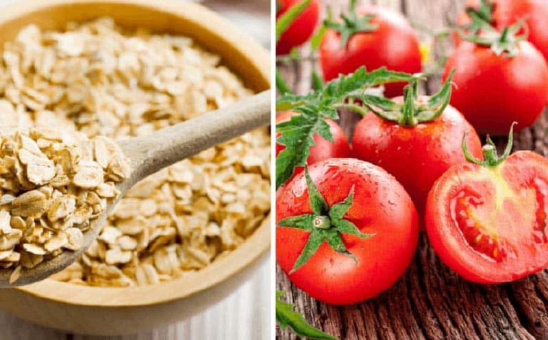 Mặt nạ bột yến mạch và cà chua giúp làn da trở nên săn chắc, trẻ trung hơn