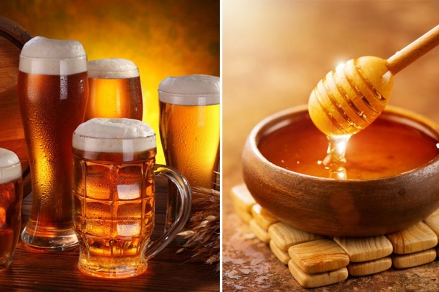Tắm trắng bằng bia và mật ong