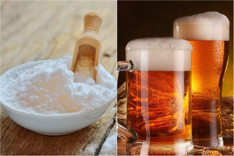 Tắm trắng bằng bia với baking soda