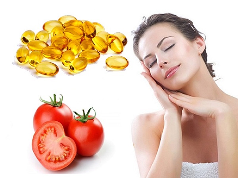 Sử dụng vitamin E và cà chua tắm trắng