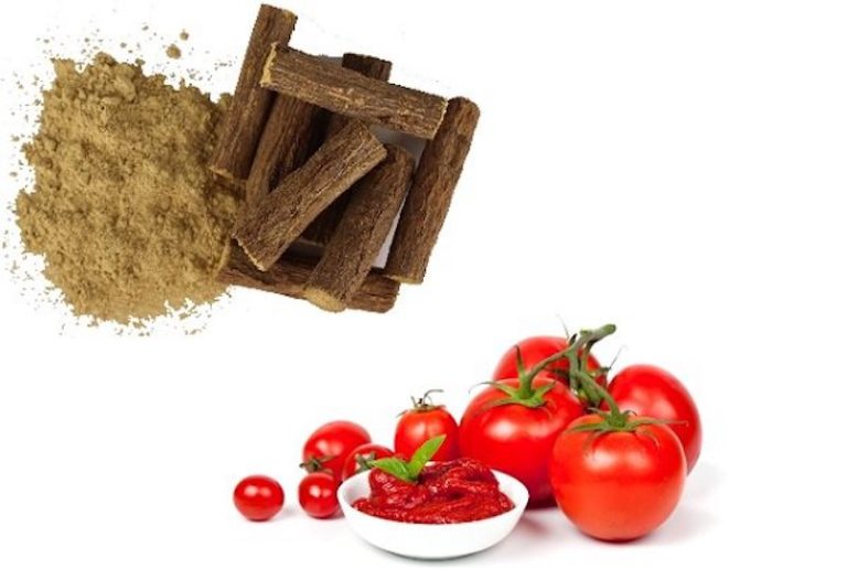Cam thảo và cà chua làm trắng da, nuôi dưỡng da khỏe, mềm mại hơn