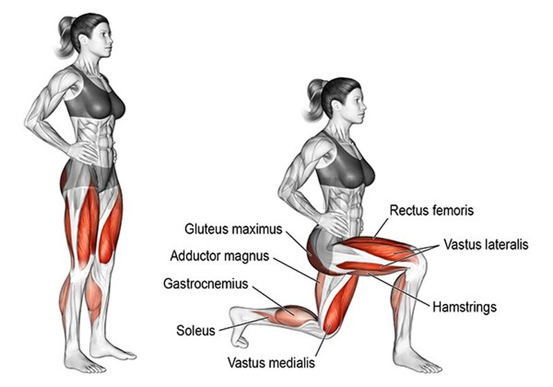LUNGE góp phần định hình mông săn chắc, không chảy xệ
