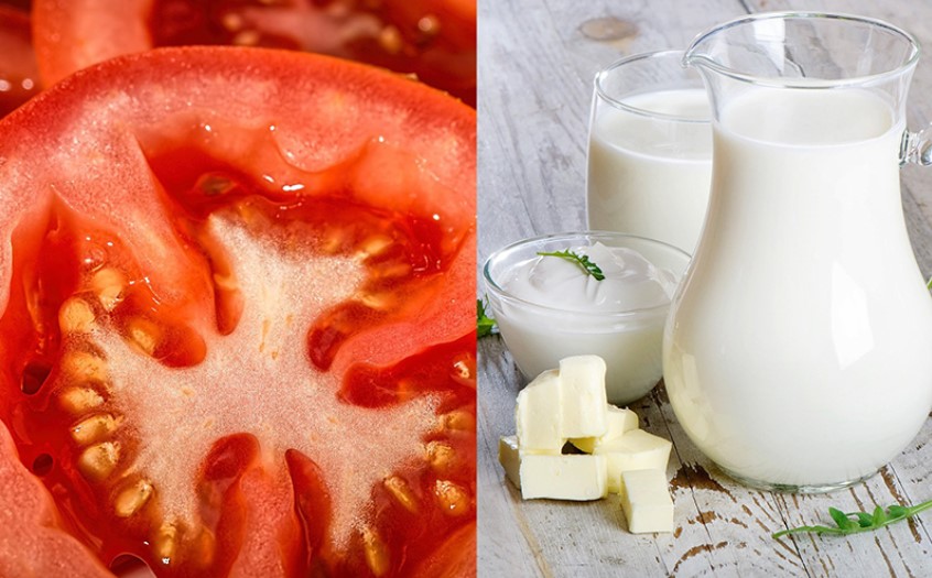 Có thể đắp mặt nạ cà chua cùng sữa tươi không đường