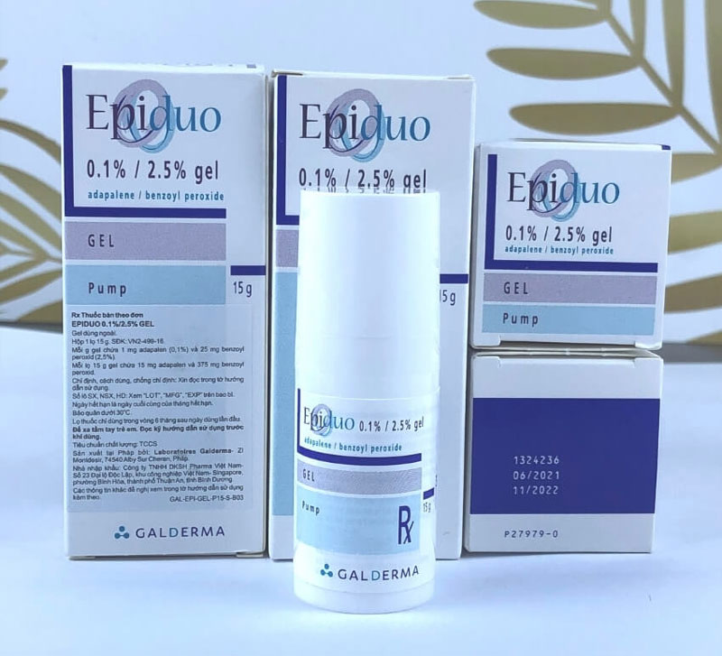 Epiduo với 0.1% Benzoyl Peroxide giúp ngừa mụn và mờ sẹo