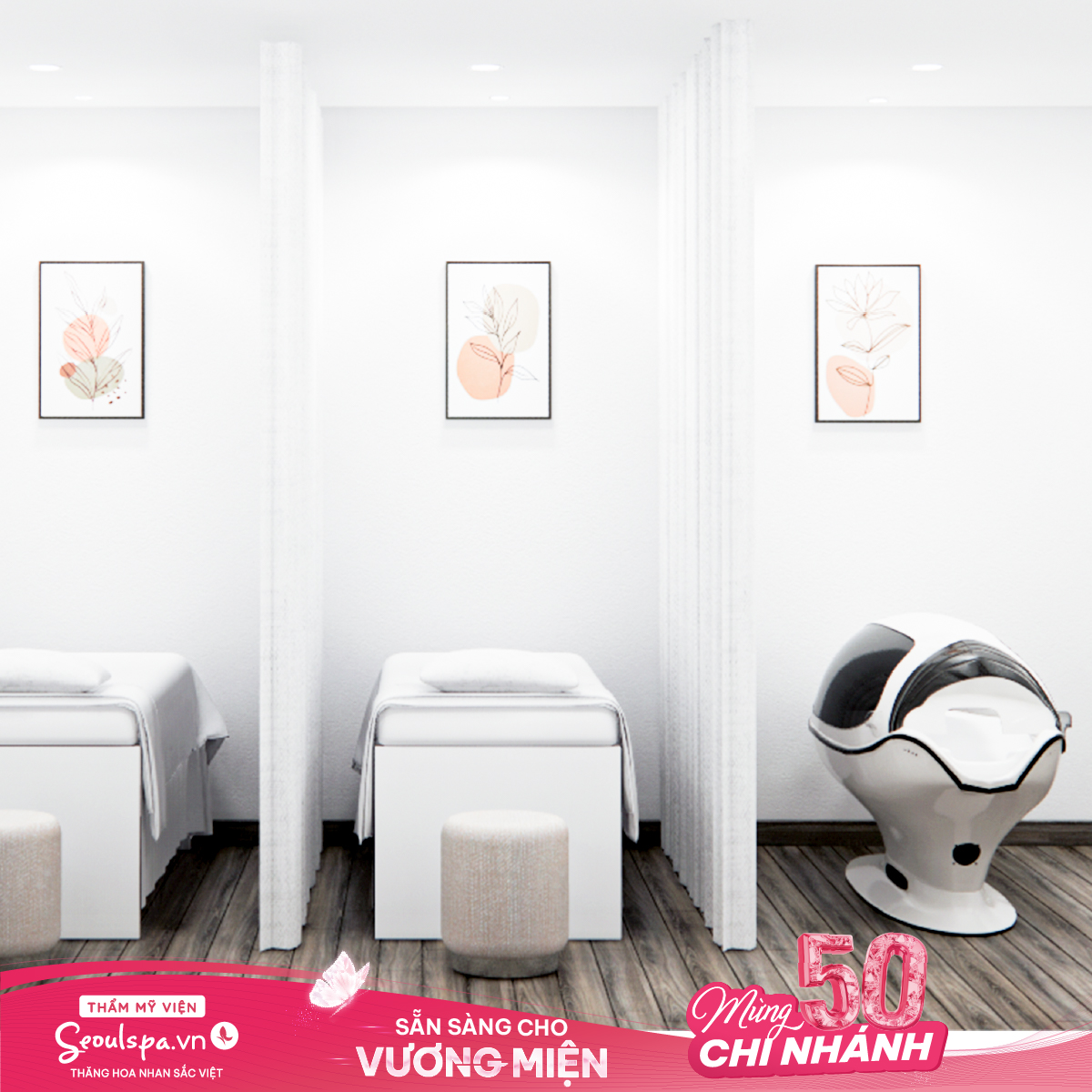 Không gian của phòng dịch vụ tại SeoulSpa.Vn luôn đảm bảo “vô trùng”