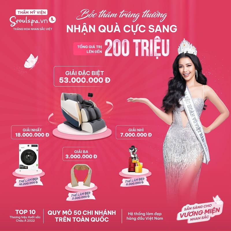 Khách hàng phát sinh hóa đơn làm đẹp trong ngày khai trương đều được tham gia chương trình “Bốc Thăm May Mắn”