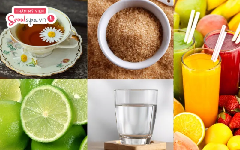 Trộn nước trà hoa cúc, chanh, nước ép hoa quả và đường nâu là cách tẩy lông và dưỡng sáng da hiệu quả