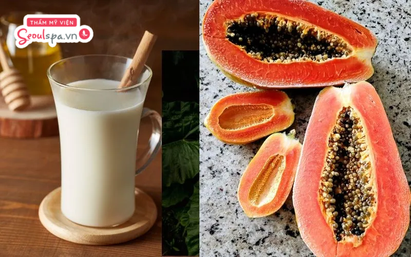 Thực hiện tẩy lông bằng sữa tươi và đu đủ là cách tẩy lông giúp làm sáng da và loại bỏ tế bào chết hiệu quả