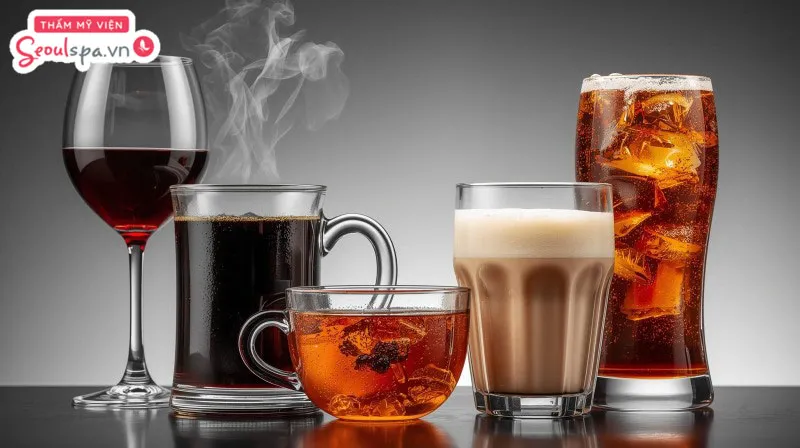 Ngoài bia, bạn nên kiêng cữ toàn bộ các loại nước ngọt có gas, thức uống lên men và có cồn để ngăn ngừa kích ứng môi