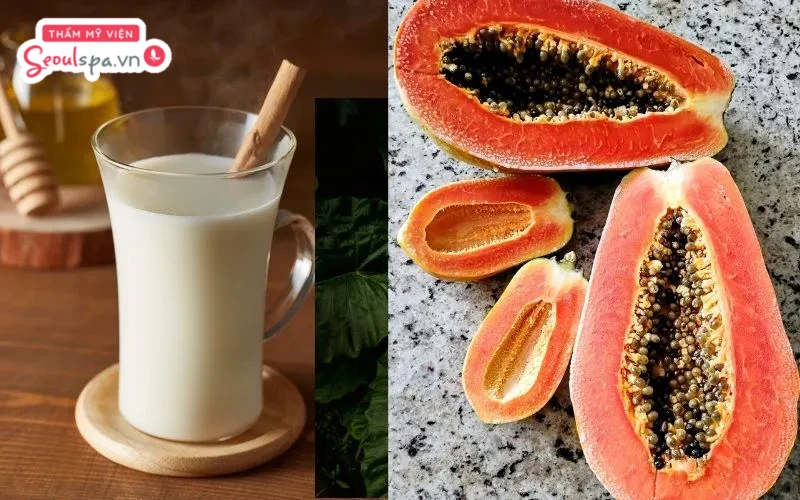 Thực hiện tẩy lông bằng sữa tươi và đu đủ là cách tẩy lông giúp làm sáng da và loại bỏ tế bào chết hiệu quả