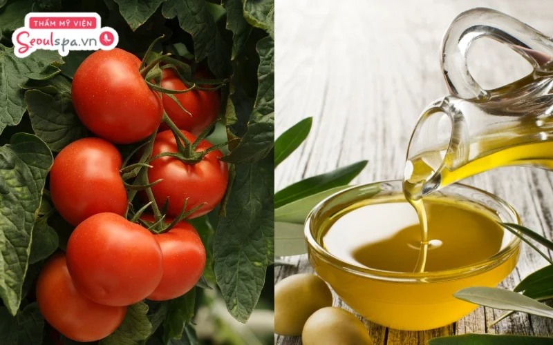 Trộn đều cà chua xay nhuyễn với dầu oliu giúp tăng cường khả năng cấp ẩm và hỗ trợ lông nhanh rụng