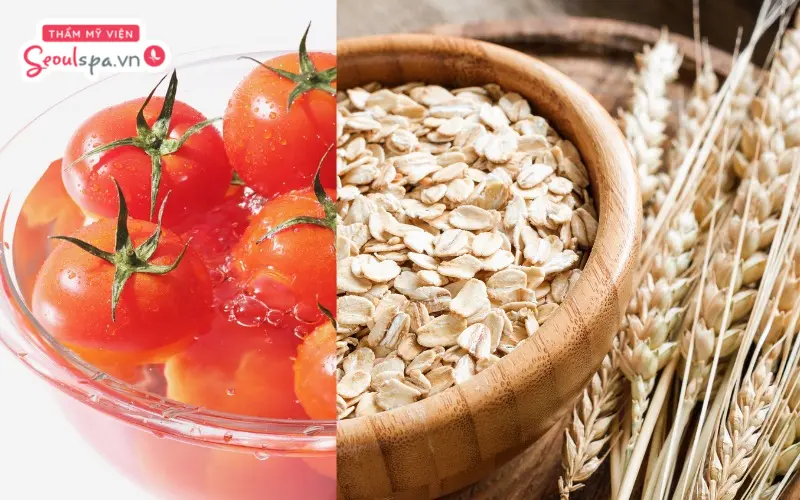 Áp dụng công thức tẩy ria mép bằng cà chua và bột yến mạch có thể đem lại hiệu quả làm sáng da  và giúp lông dễ rụng khỏi da