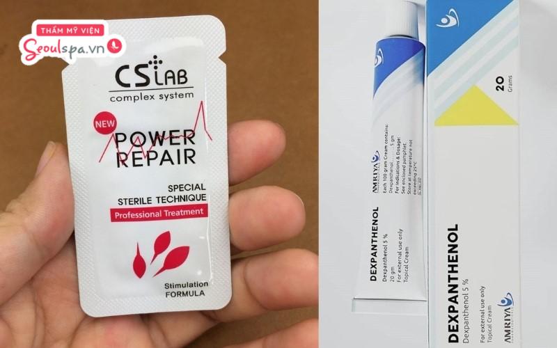 Power Repair CSLab Complex và Dexpanthenol 5% là hai loại thuốc mỡ có khả năng cấp ẩm và đẩy nhanh quá trình tái tạo da
