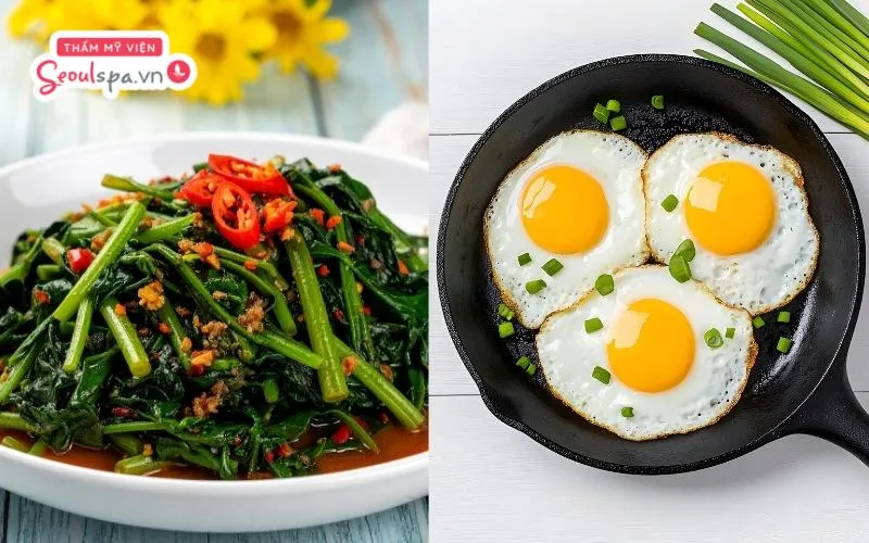 Tránh ăn rau muống và trứng sau khi phun màu để ngăn ngừa nguy cơ hình thành sẹo xấu và ảnh hưởng tính thẩm mỹ