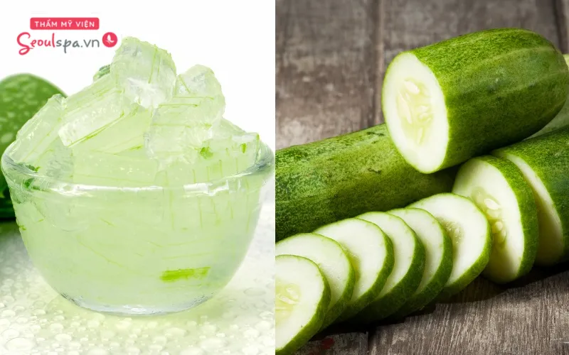 Sử dụng nha đam, dưa leo thao lên bề mặt da sau khi triệt lông không chỉ giúp làm dịu da mà còn hỗ trợ giảm kích ứng