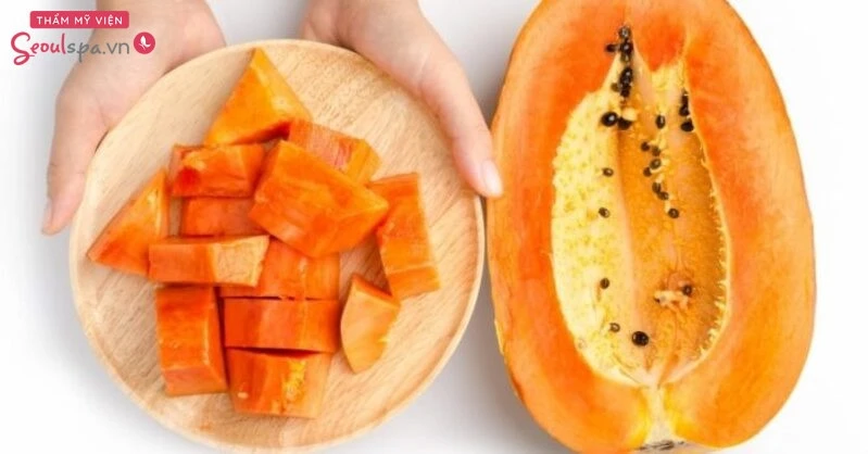 Đu đủ là nguyên liệu thường thấy trong các sản phẩm triệt lông