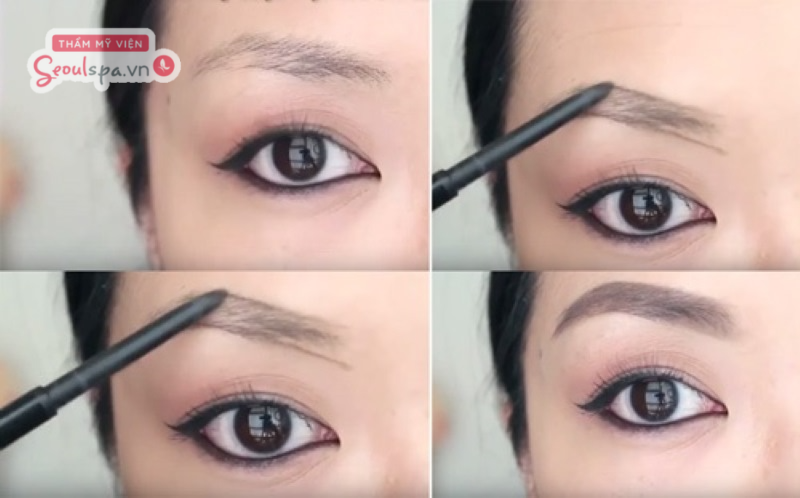 Kẻ chân mày cánh cung đúng cách cho mặt tròn giúp tạo cảm giác khuôn mặt thon gọn và mềm mại hơn