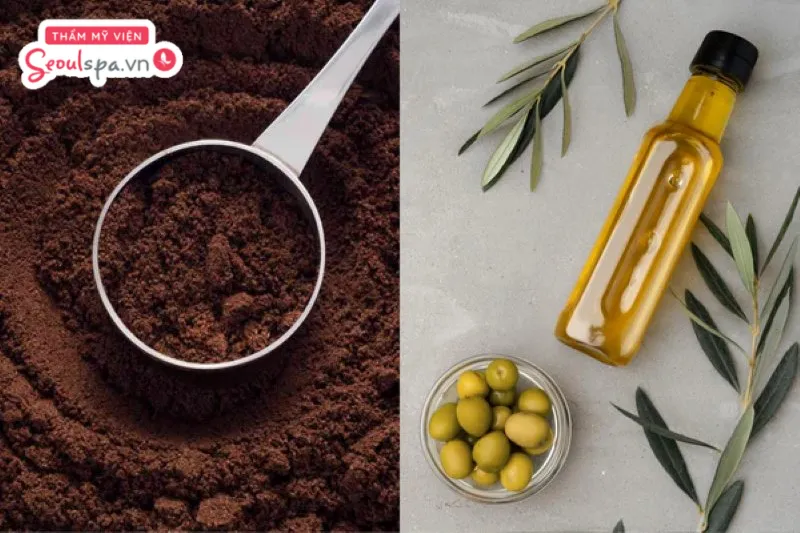 Kết hợp bã cà phê với dầu oliu là công thức tẩy tế bào chết giúp lỗ chân lông thông thoáng và ngăn ngừa nguy cơ lông mọc ngược