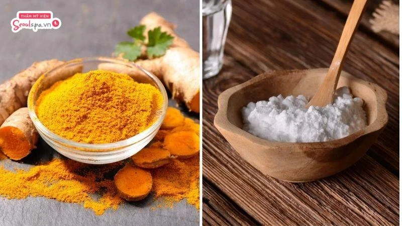 Bột nghệ và baking soda sẽ làm tăng hiệu quả tẩy lông, ngăn ngừa lông mọc ngược