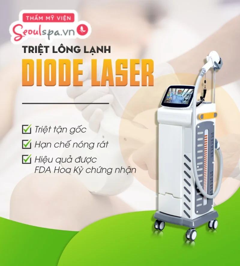 Diode Laser được biết đến là công nghệ triệt lông gáy hiện đại được chứng nhận an toàn bởi FDA Hoa Kỳ
