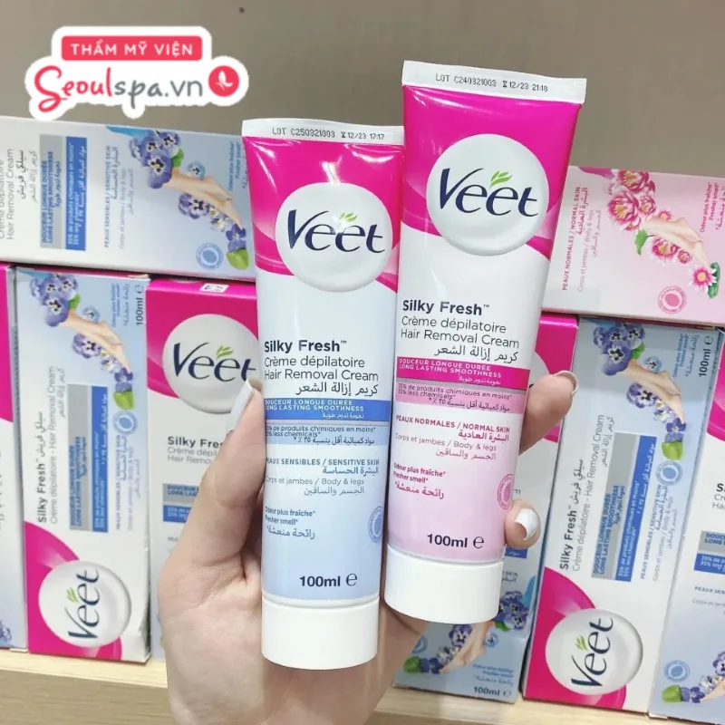 Veet Silk & Fresh Technology là dòng kem tẩy lông chuyên dụng được đánh giá cao về chất lượng cũng như độ an toàn
