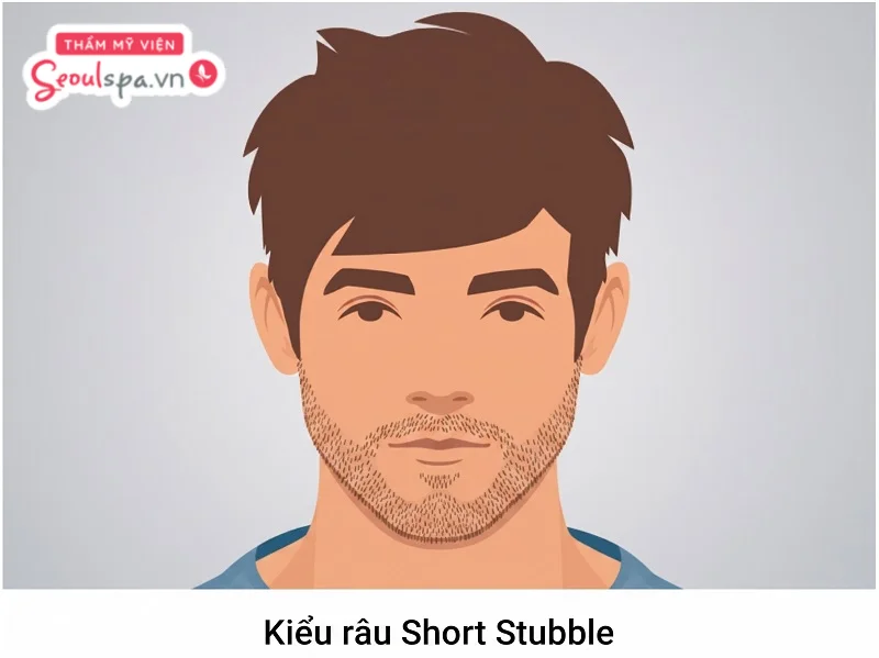 Khuôn mặt tam giác để kiểu râu Short Stubble sẽ giúp cân đối tỷ lệ gương mặt, tăng sự nam tính, lịch lãm hơn