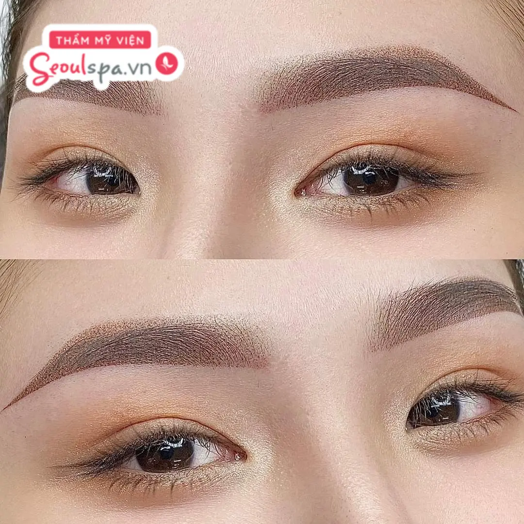 Phun mày ombre lại mang đến vẻ đẹp hài hòa với hiệu ứng tán bột tinh tế