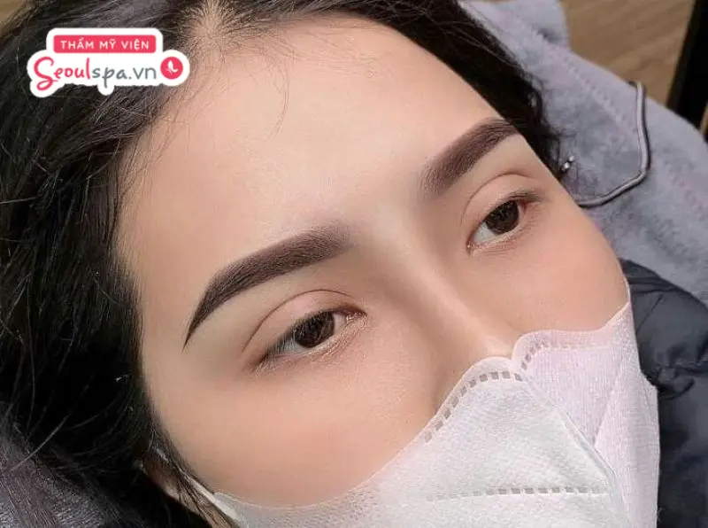 Chân mày sau khi phun từ 1 đến 2 tháng, màu mực đã ổn định, lên màu chuẩn và đạt kết quả thẩm mỹ tốt.